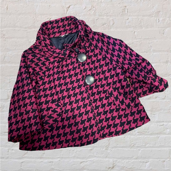 Jackets & Blazers - Simply. Chloe Dao Houndstooth Crop Swing Jacket
